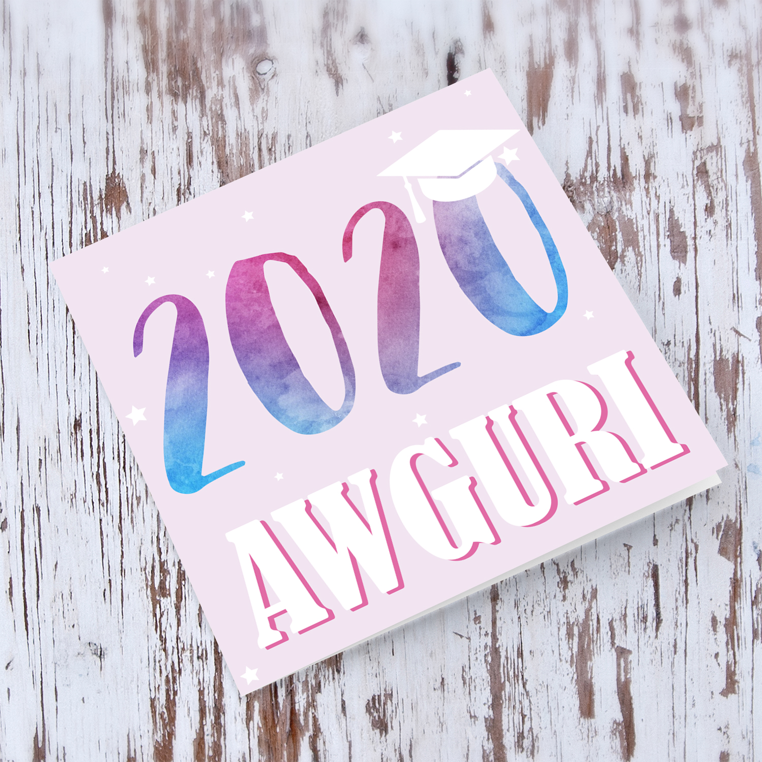 Graduation card 2020 year in Maltese (pink background)
