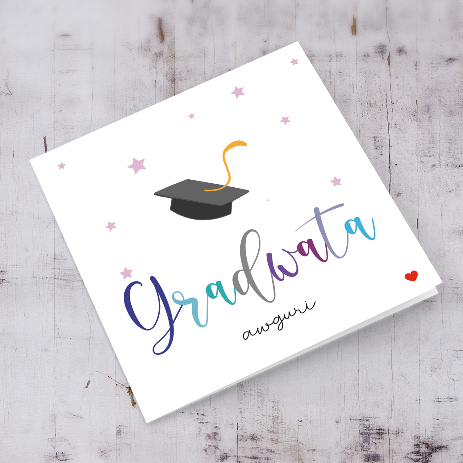 Colourful text Graduation card in Maltese (Female)