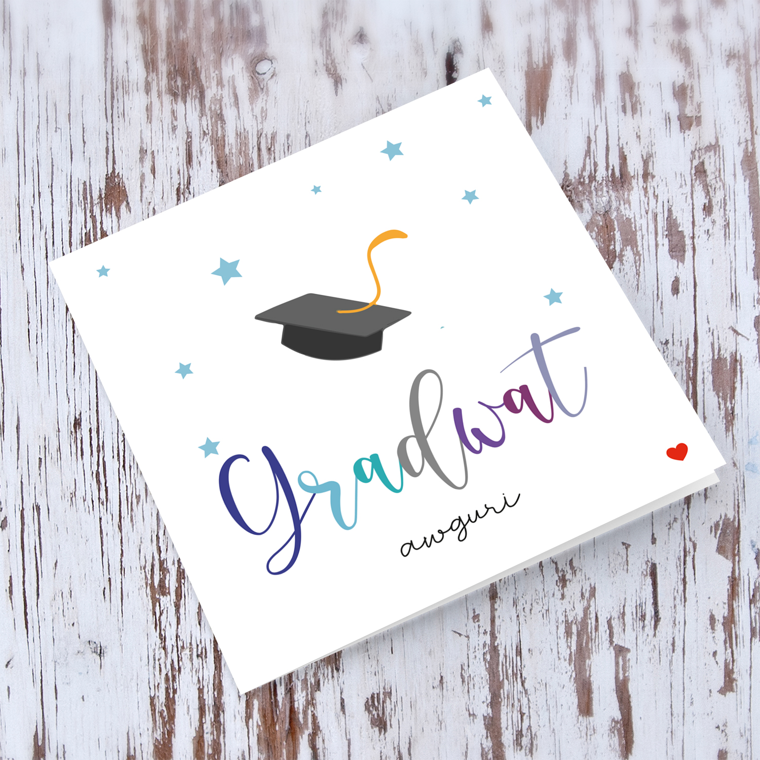Colourful text Graduation card in Maltese (Male)