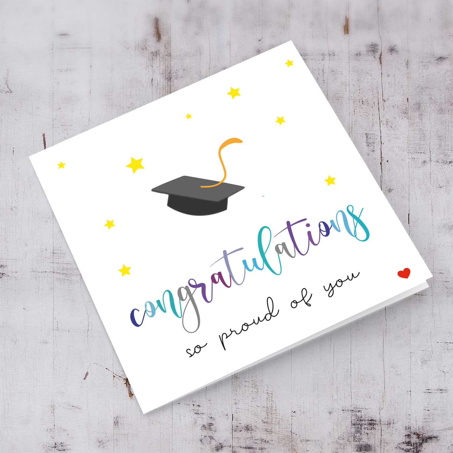 Colourful text Graduation card in English (unisex)