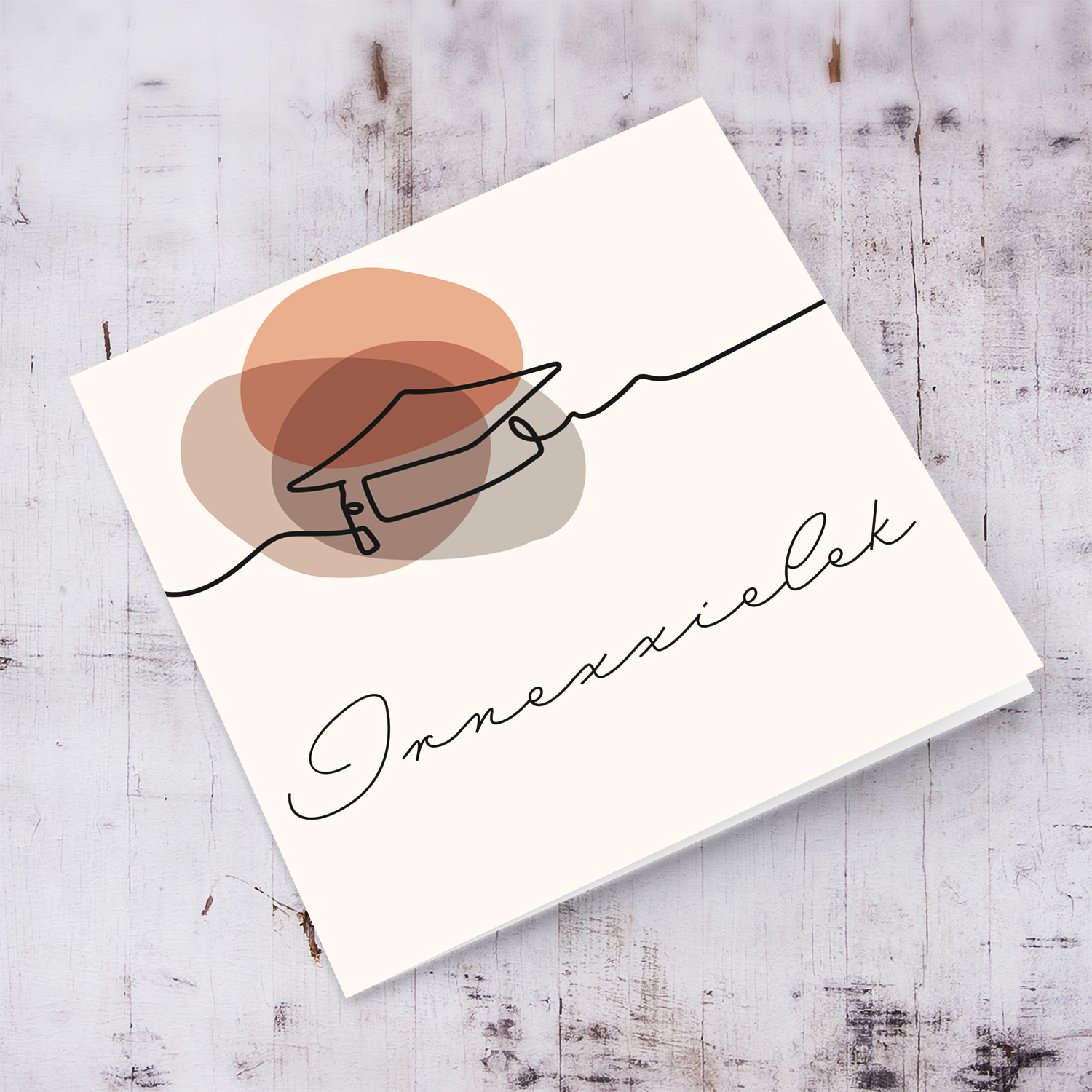 Modern line art graduation card - Irnexxielek in Maltese (unisex)