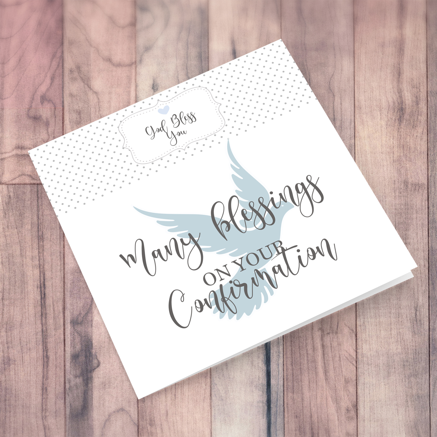Minimalist Confirmation card in English for boys