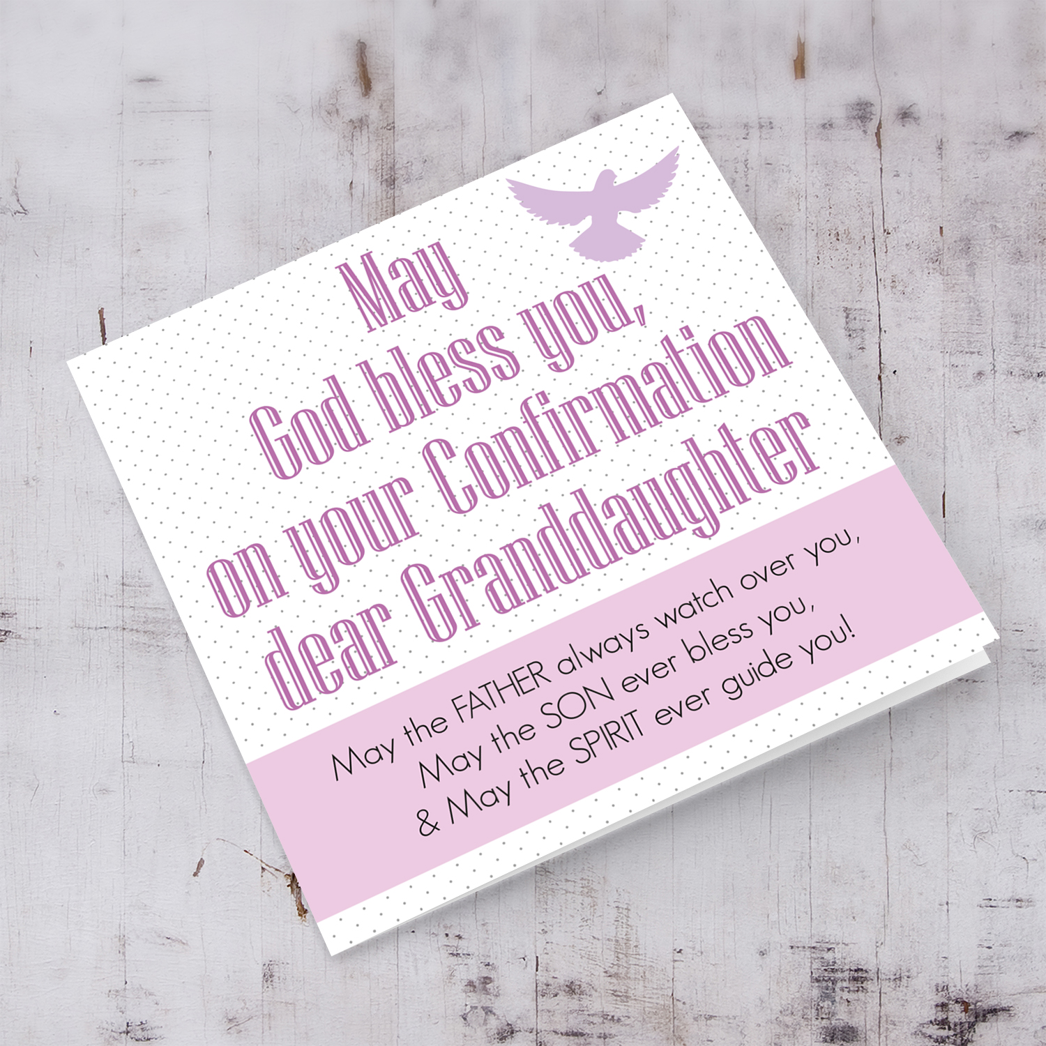 Confirmation card for Granddaughter in pink tones (English)