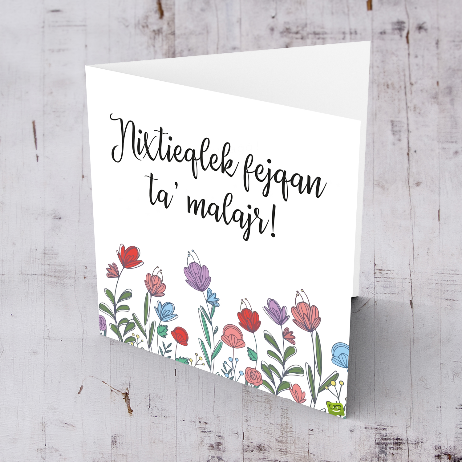 Dainty colourful flowers get well soon cards in Maltese