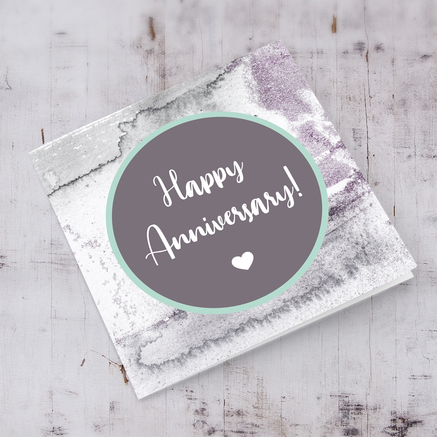 Watercolour background Anniverasry Card in English