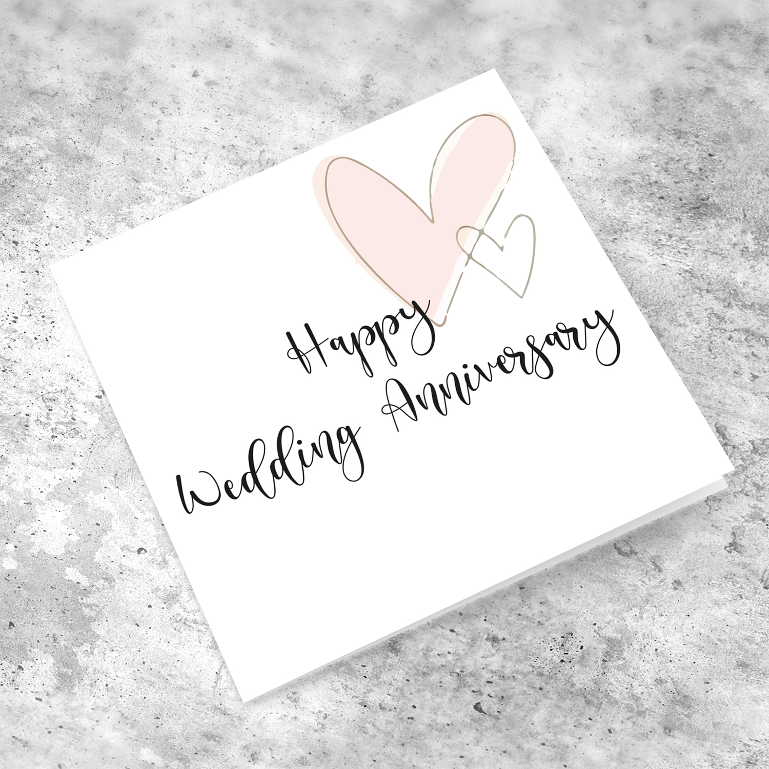 Two hearts wedding anniversary cards in English