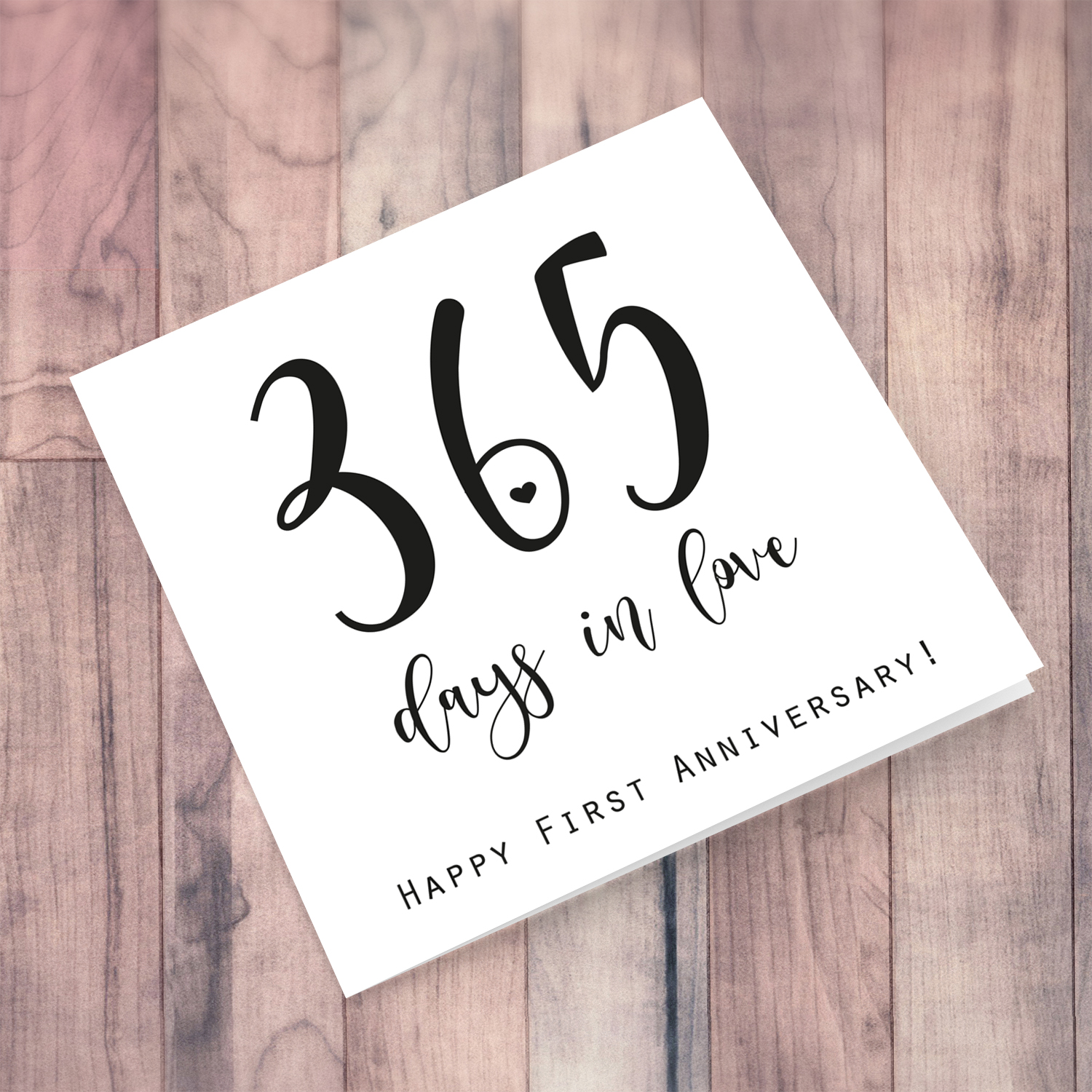 1 year anniversary (minimalist design) 365 days in love in English