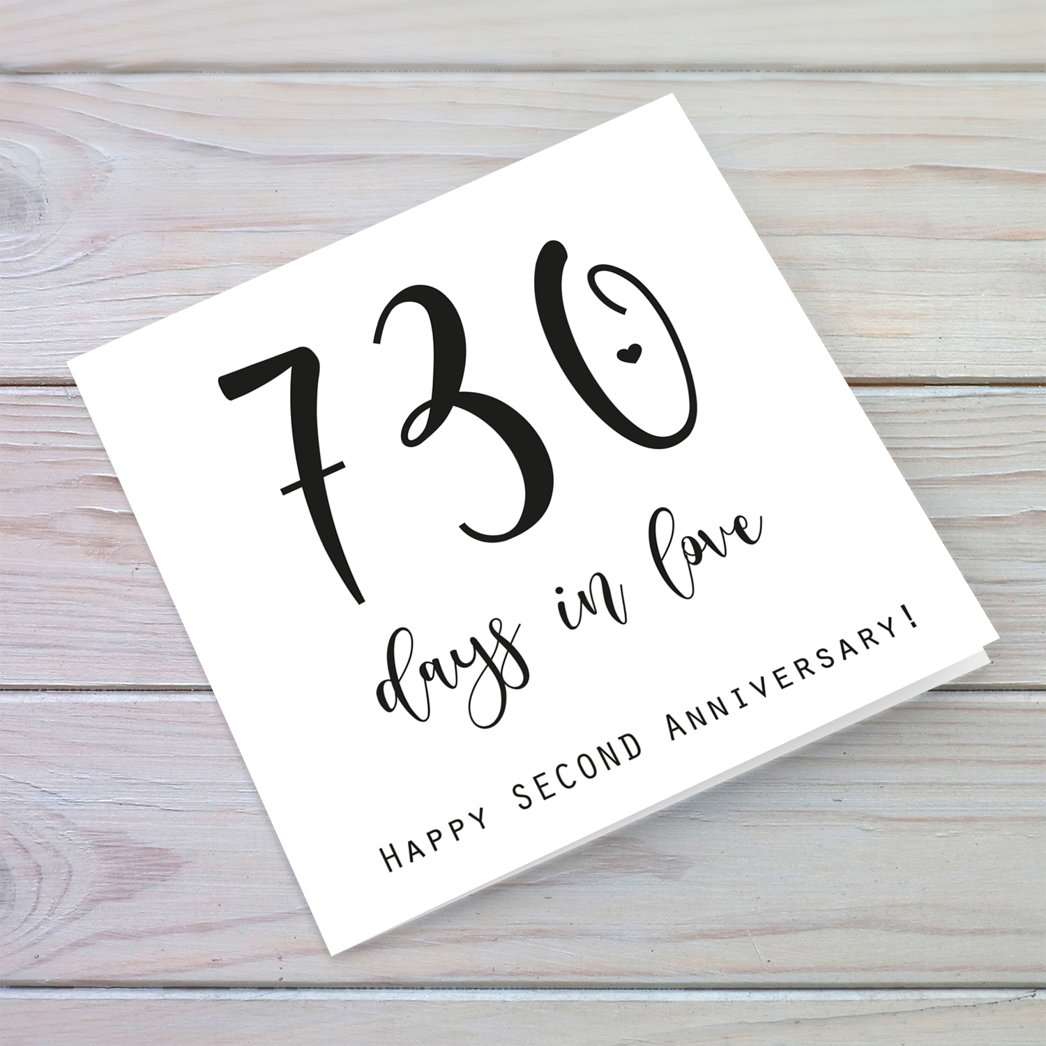 2nd year anniversary (minimalist design) 730 days in love in English