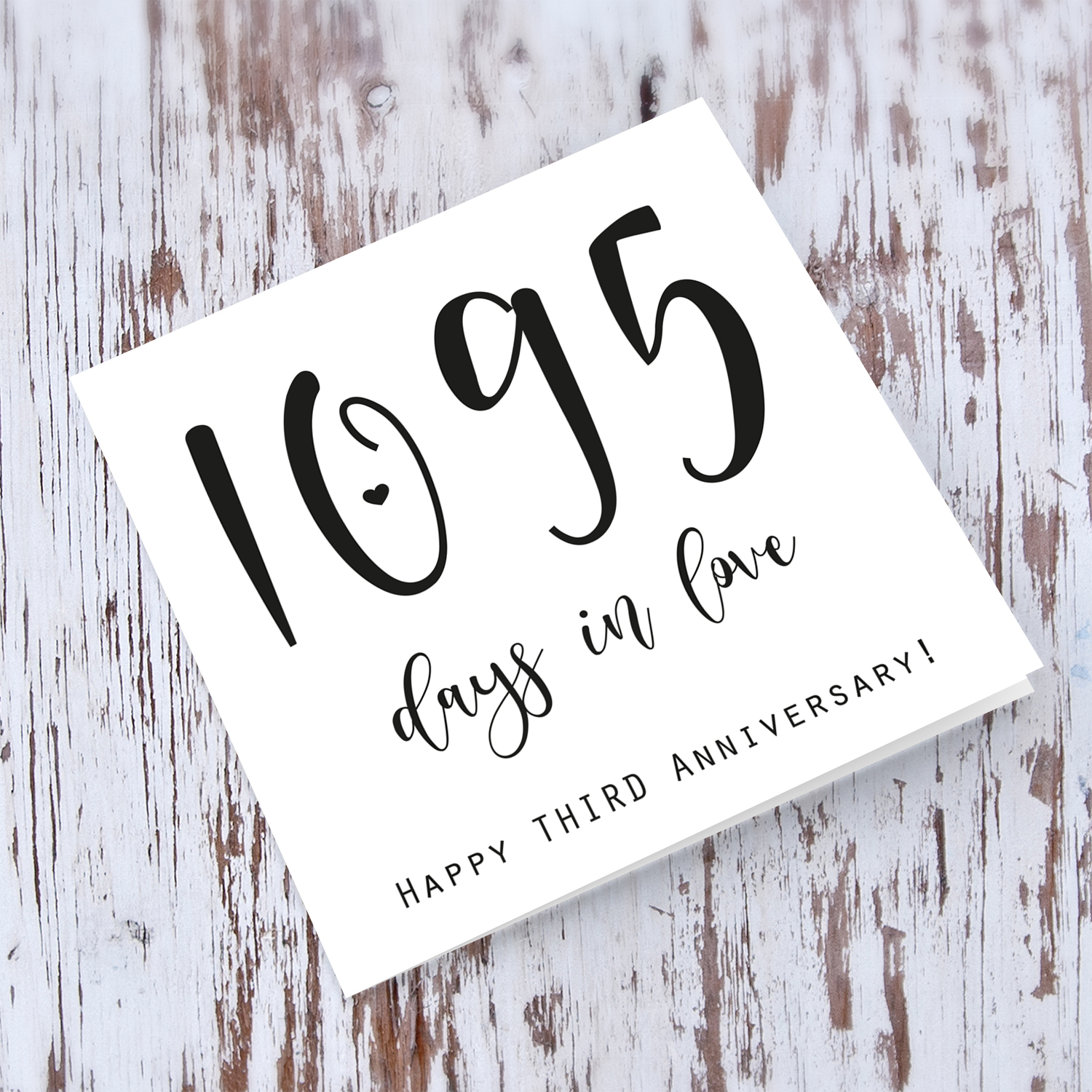 3rd year anniversary (minimalist design) 1095 days in love in English