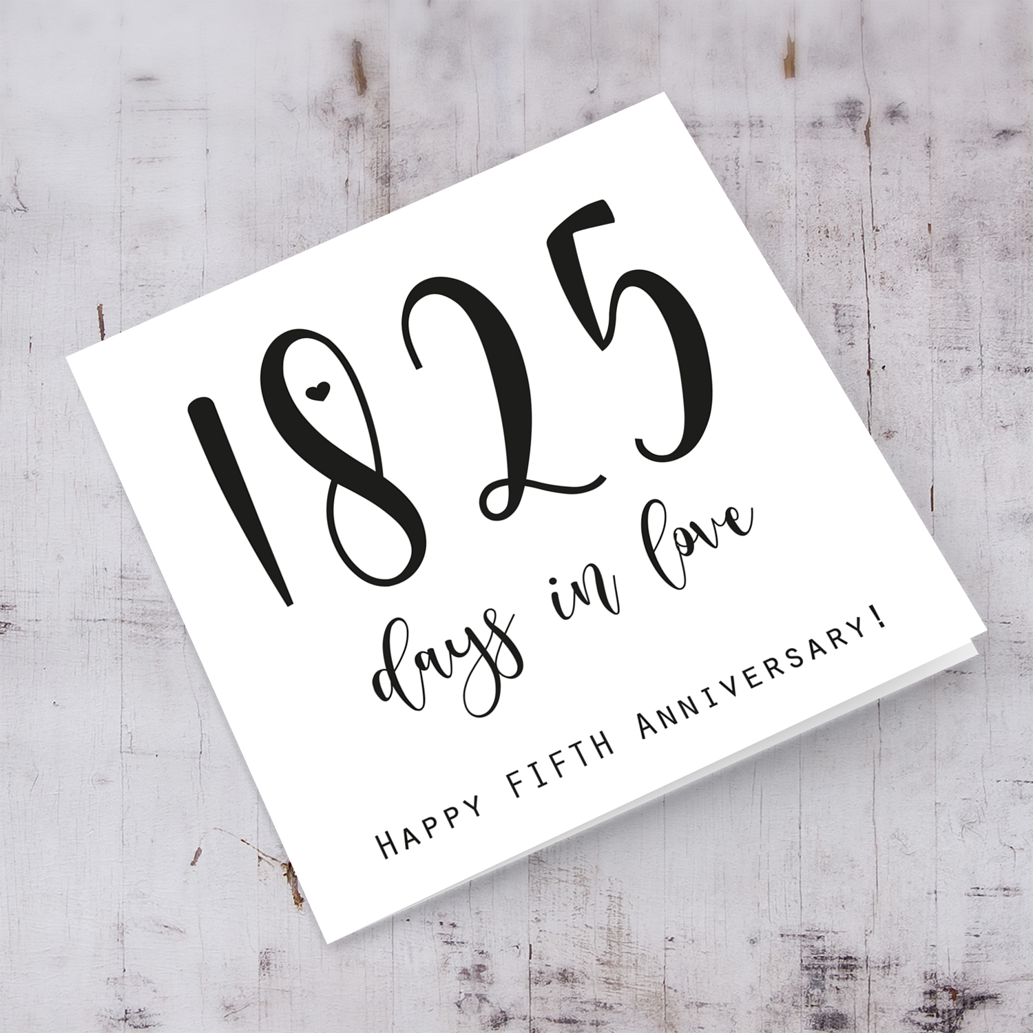 5th year anniversary (minimalist design) 1825 days in love in English