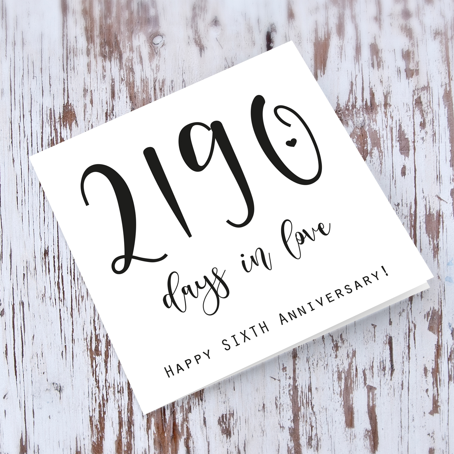 6th year anniversary (minimalist design) 2190 days in love in English