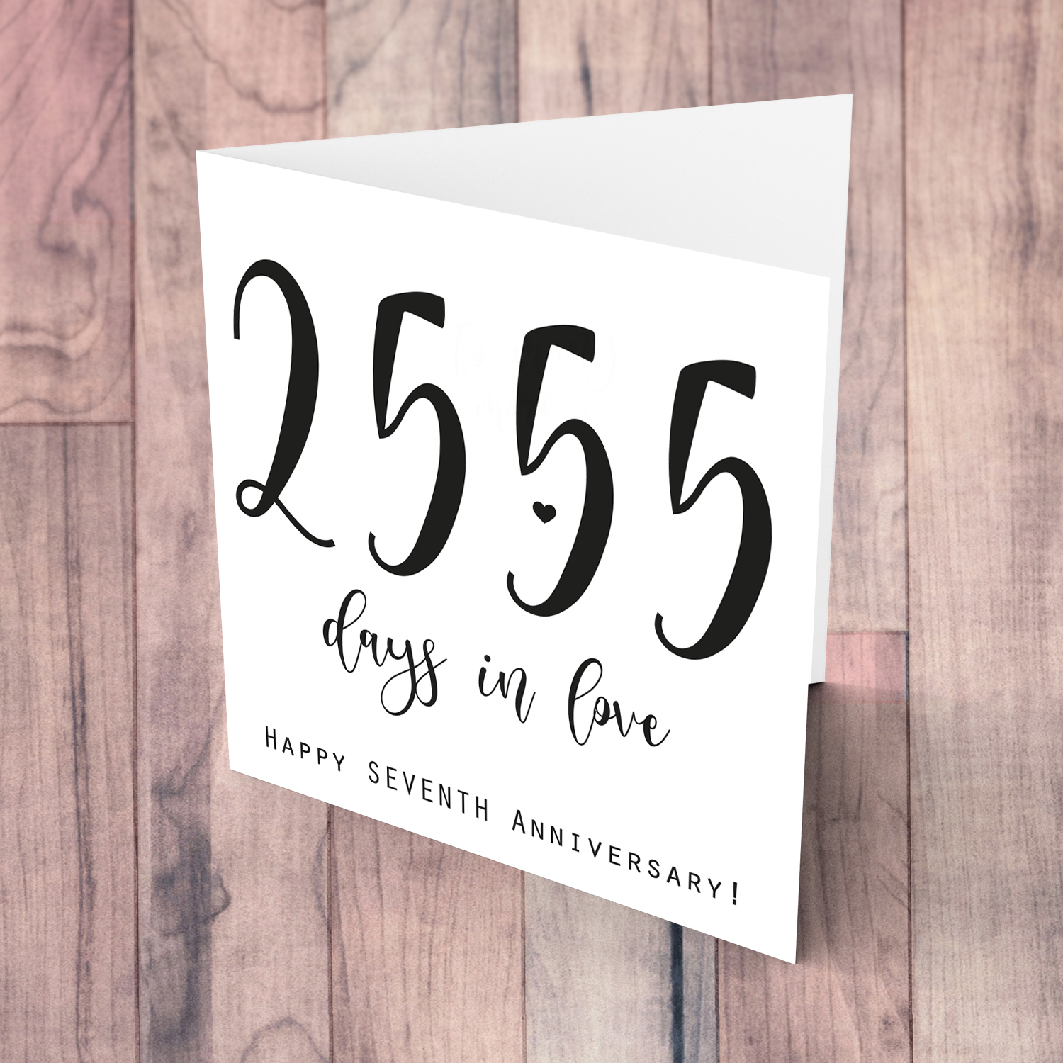 7th year anniversary (minimalist design) 2555 days in love in English