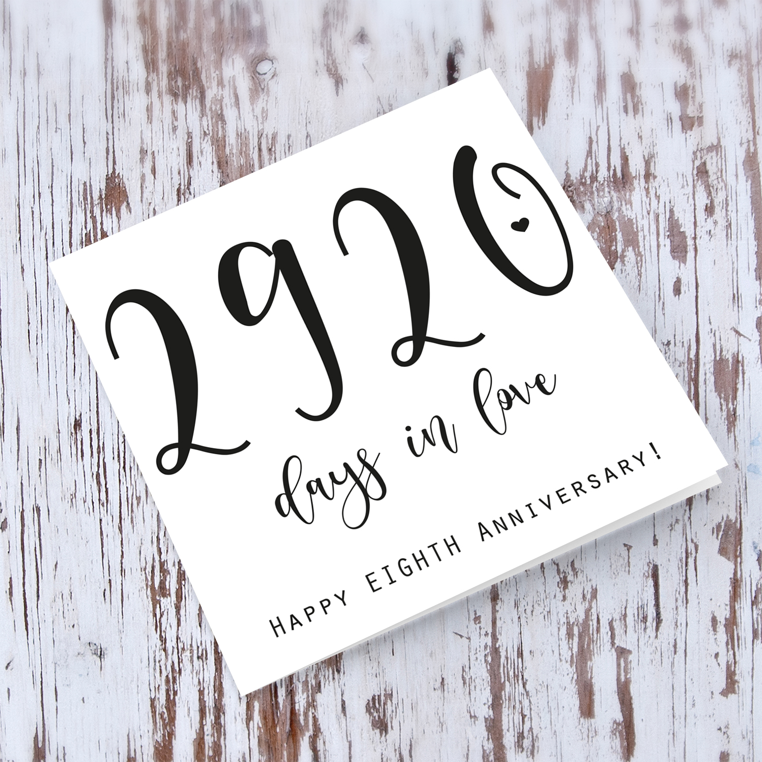 8th year anniversary (minimalist design) 2920 days in love in English
