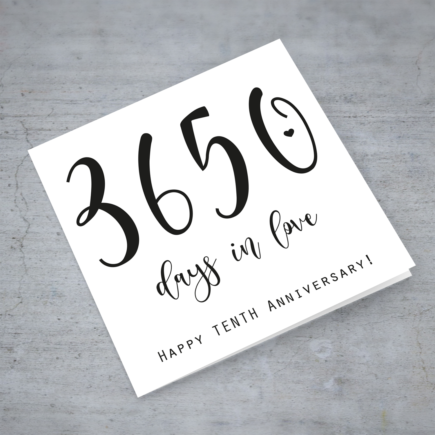 10th year anniversary (minimalist design) 3650 days in love in English