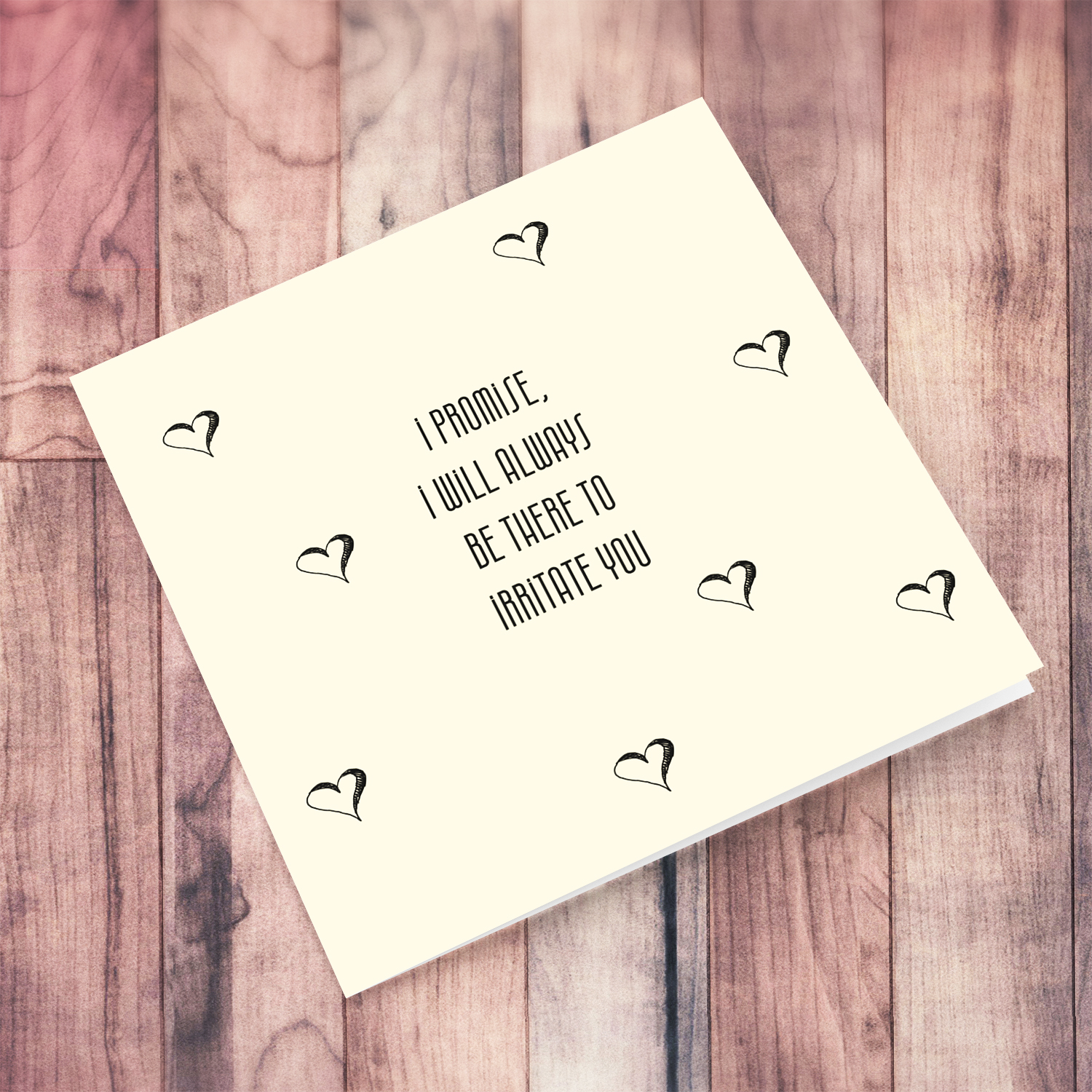 Cute and playful card to give your loved one in English (Blank message on the inside)