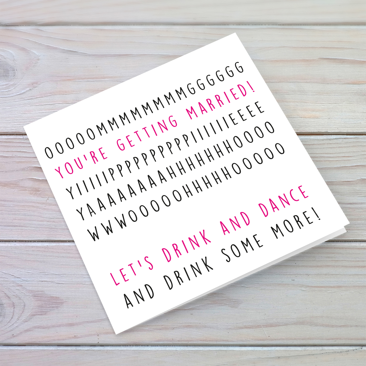 Cheerful & Funny hen party card in English