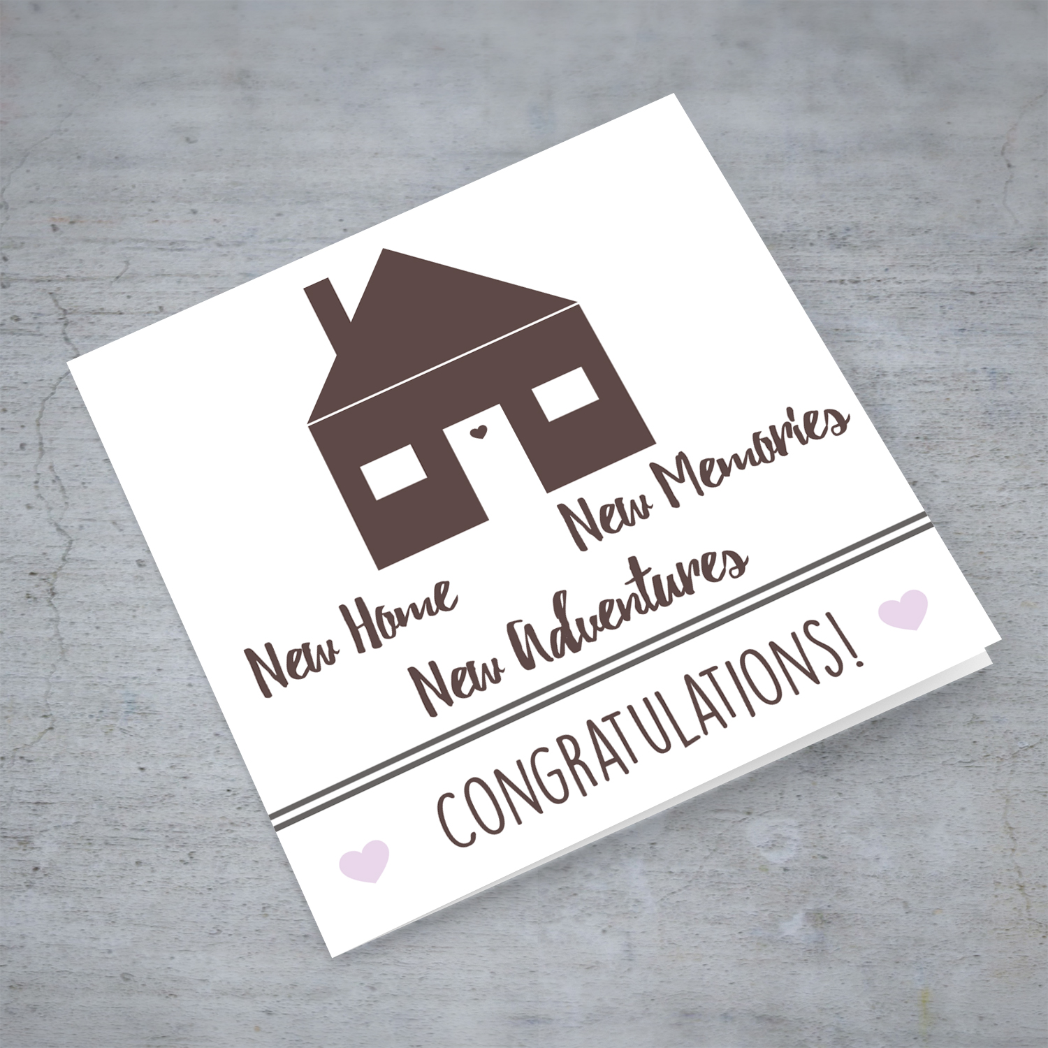 New home card in English