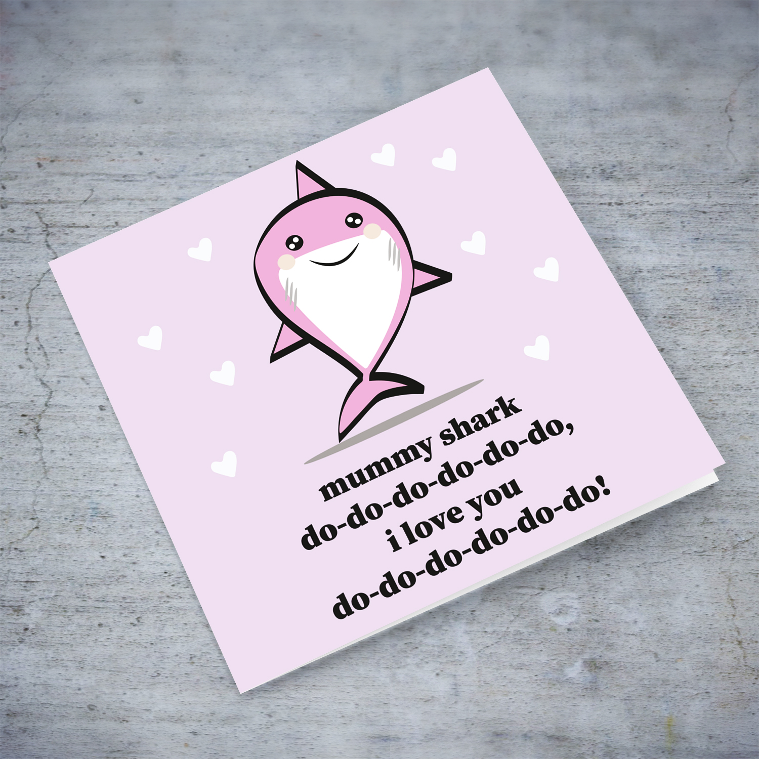 Funny shark themed mothers' day card in English