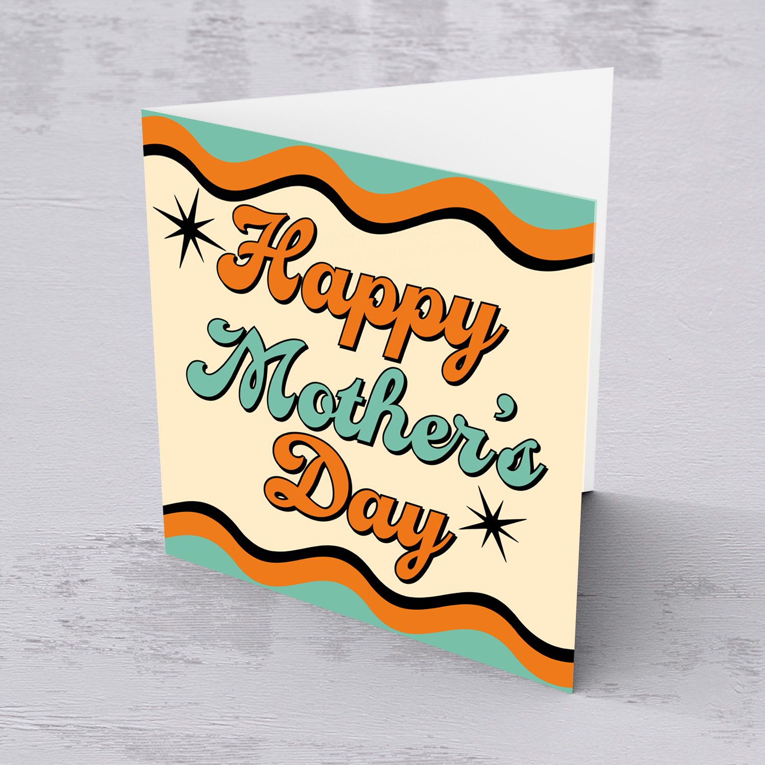 Retro themed mother's day card in English