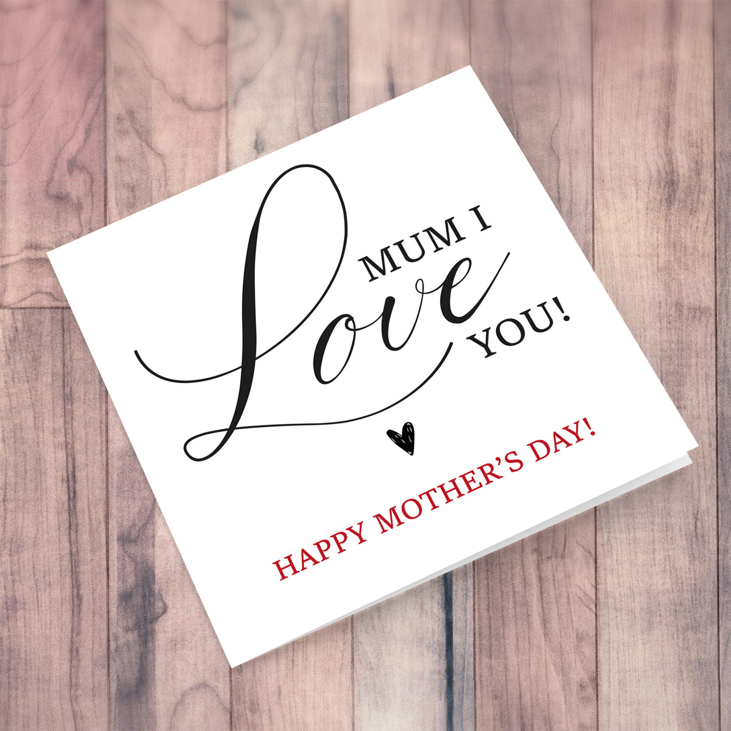 Minimalist, elegant mother's day card for Mother in English