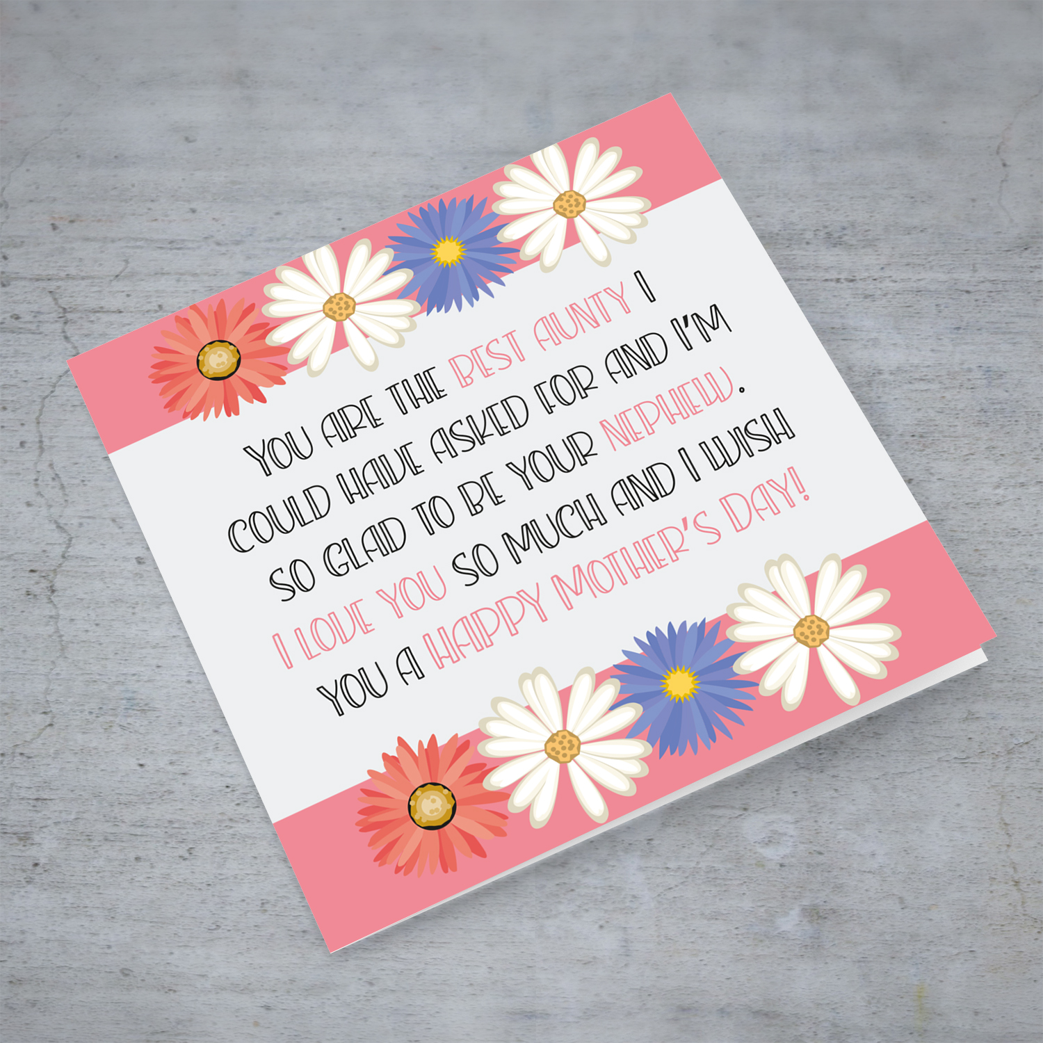 Aunty - Mother's day card with a special message from Nephew in English