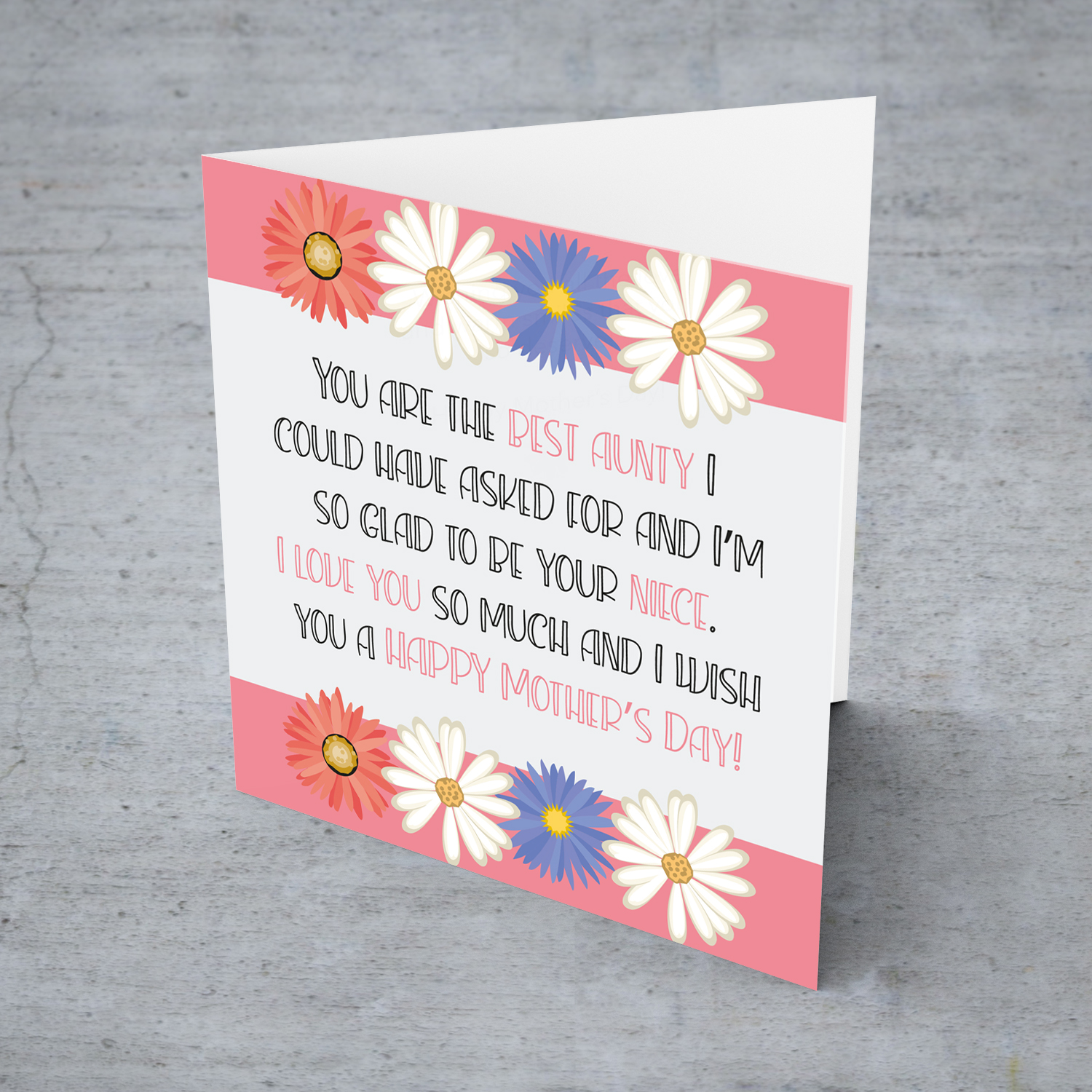 Aunty - Mother's day card with a special message from Niece in English
