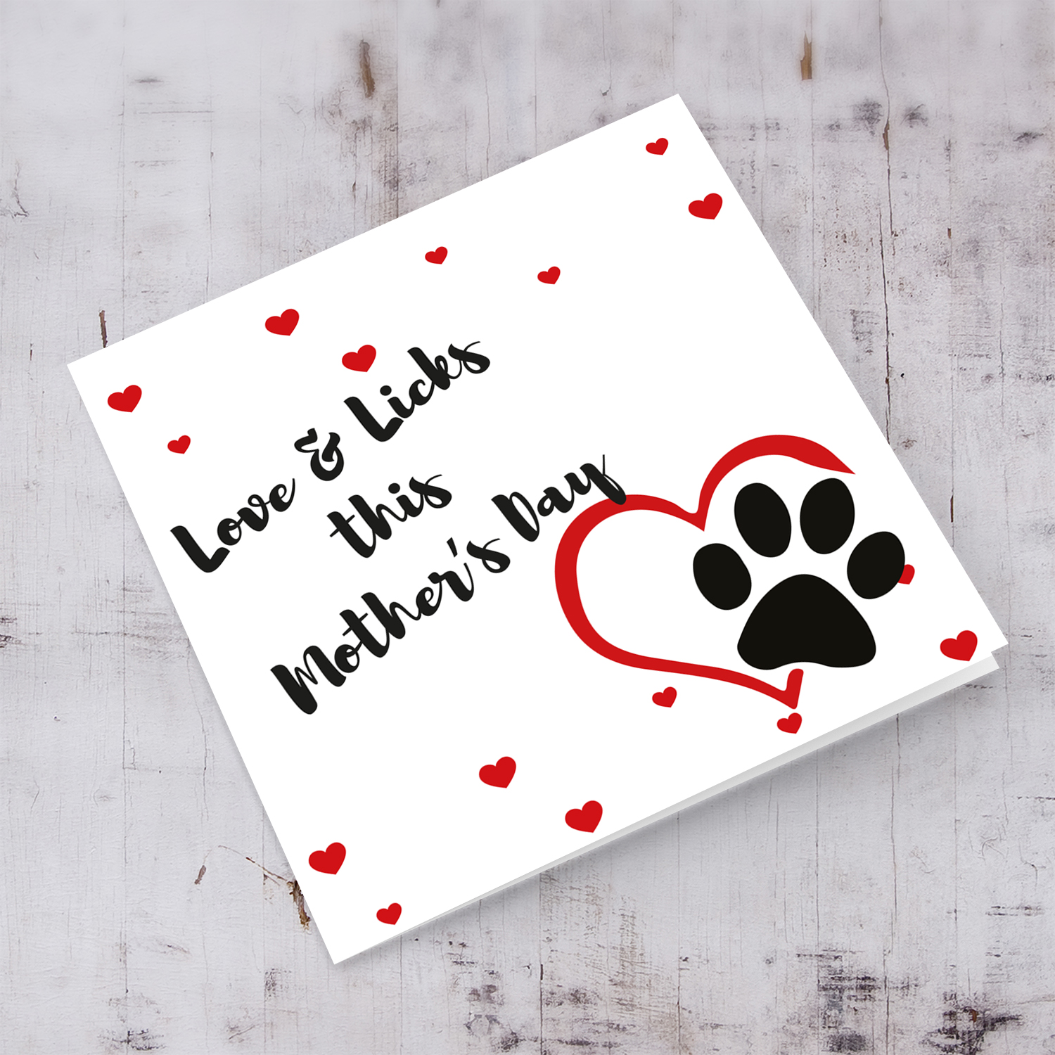 Paw print mother's day card in English