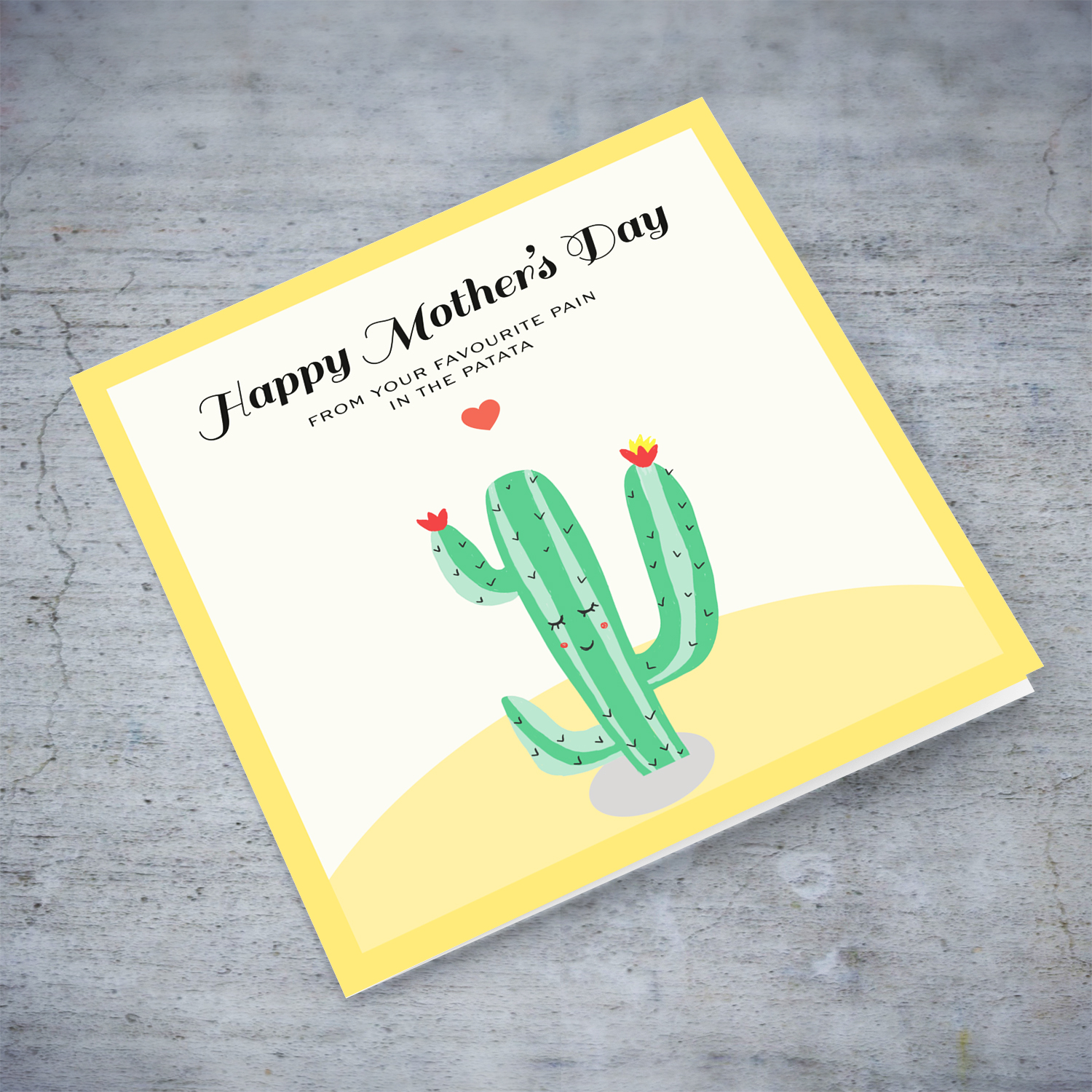 Cactus mother's day card in English (Funny)