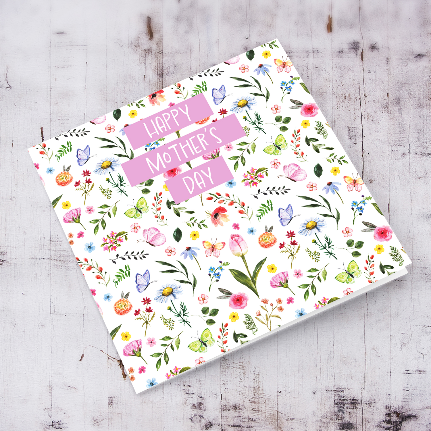 Cute and dainty flowery background mother's day cards in English