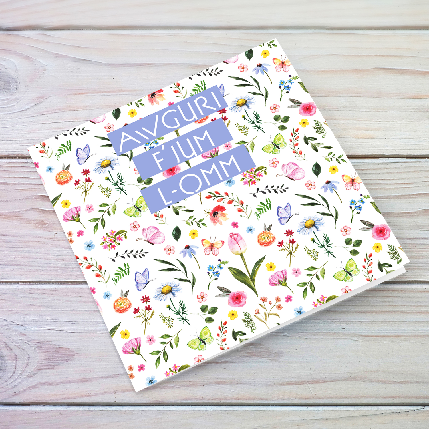 Cute and dainty flowery background mother's day cards in Maltese