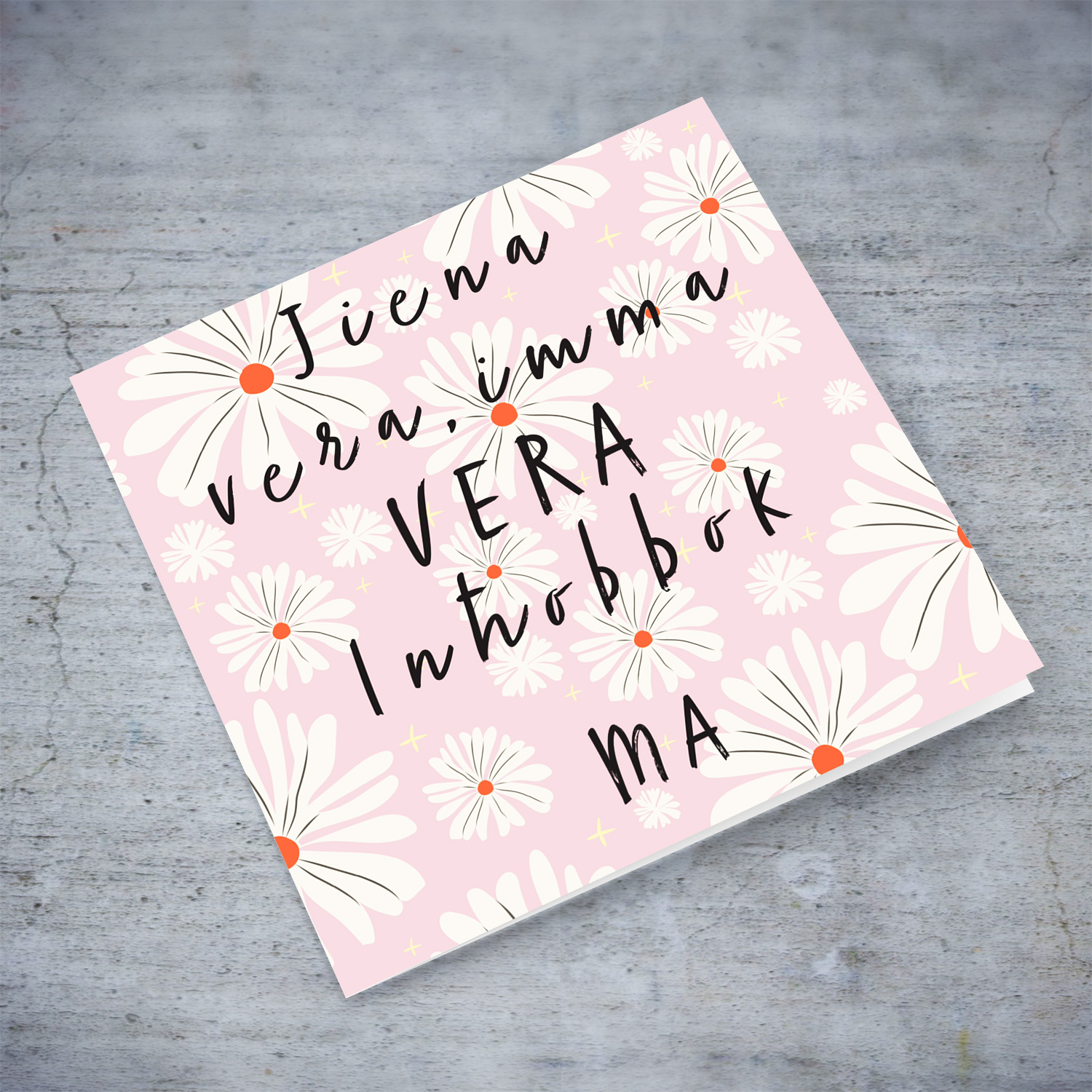 Pink flowery background card - I really love you Mum in Maltese