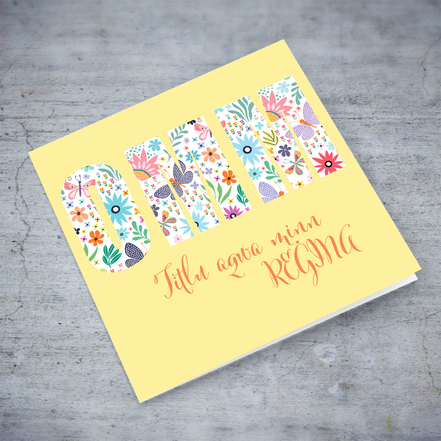 Flowery text - mum a title better than a Queen - card in Maltese