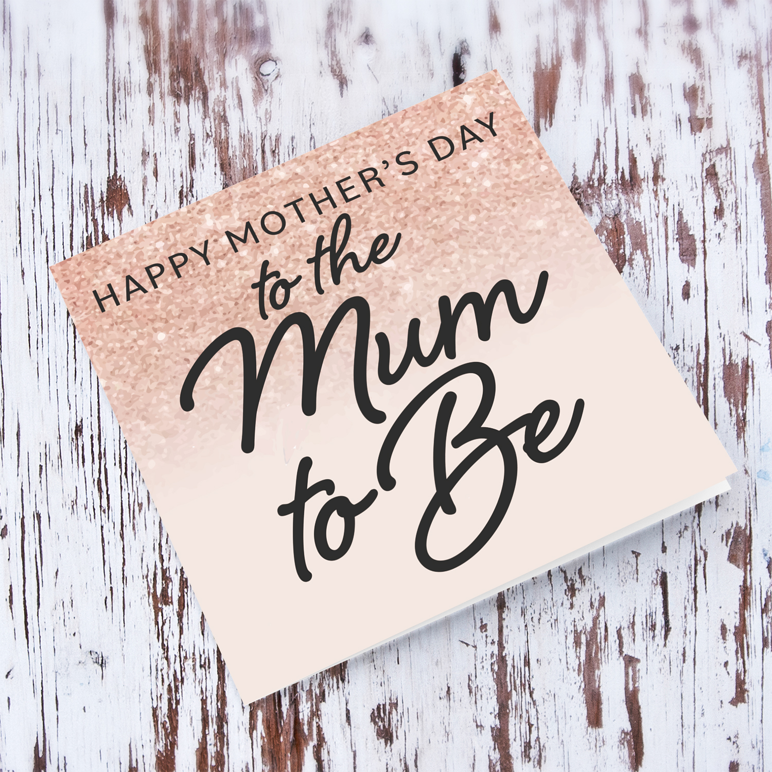 Dusty pink background mum to be mother's day card in English