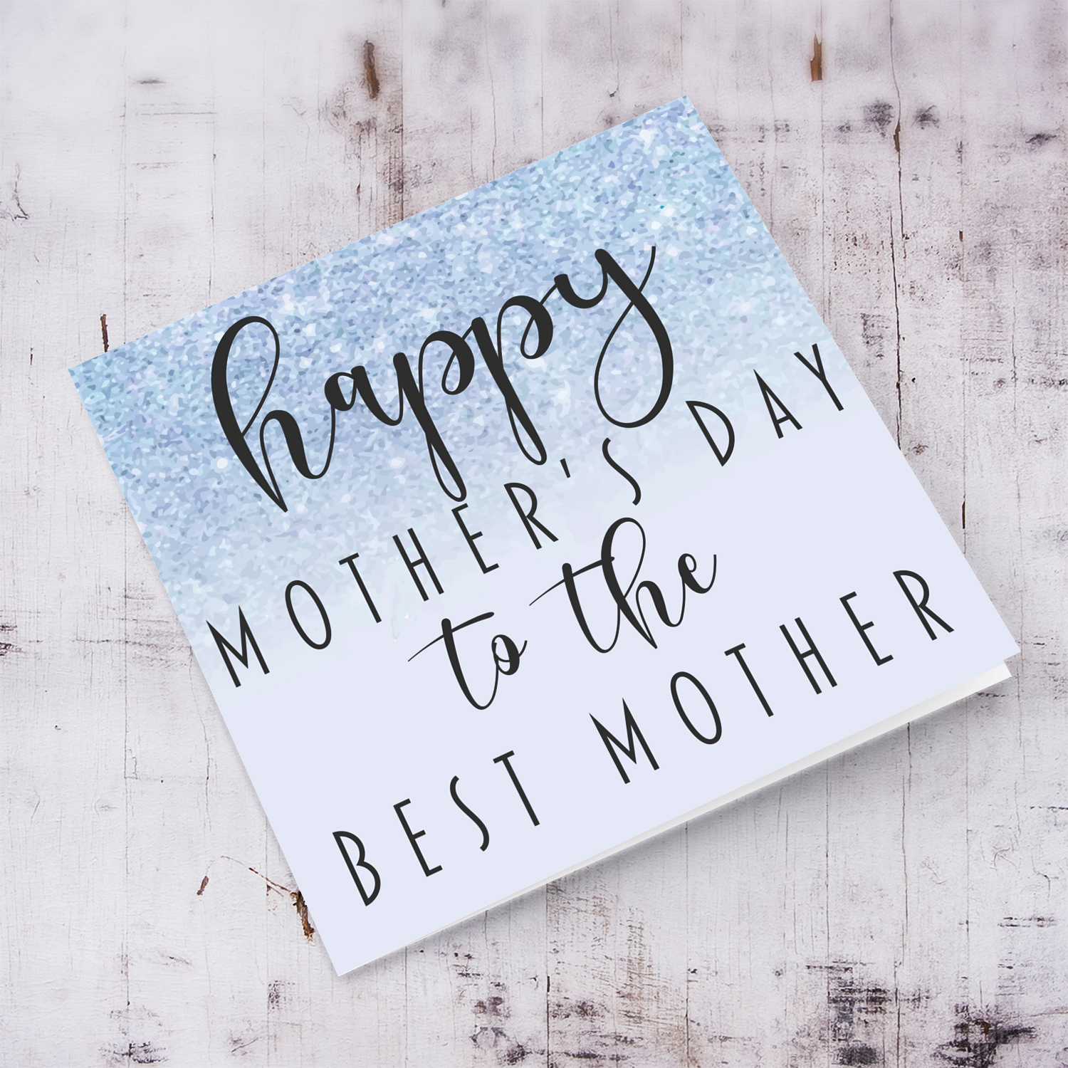 Light blue background mother's day card for mother in English