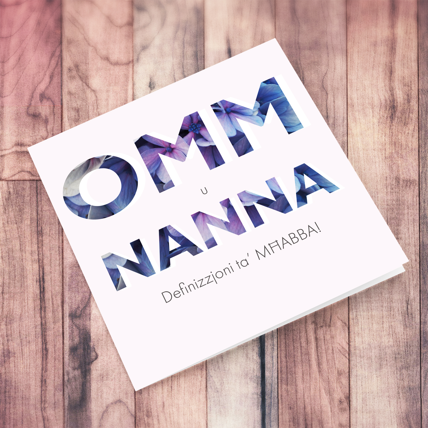 Definition of a mother & Nanna is love Mother's Day card / or birthday card / thank you card in Maltese