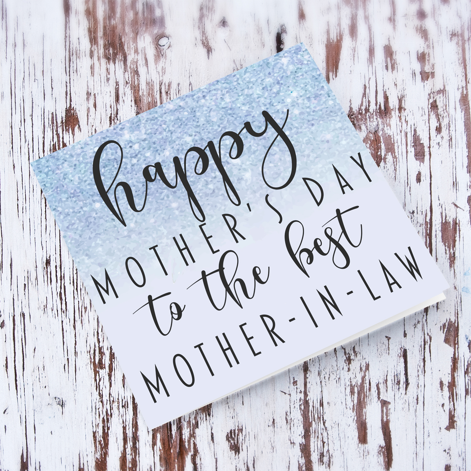 Light blue background mother's day card for mother in law in English