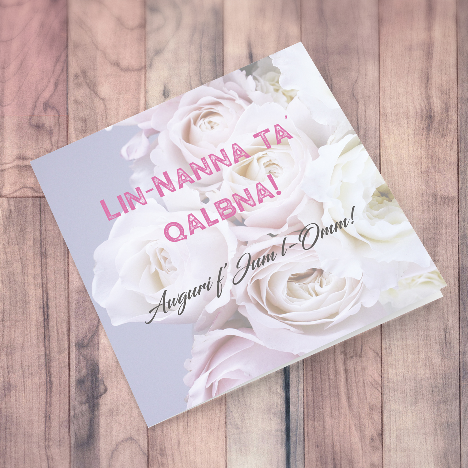Purple roses themed Mother's Day Card for Grandma (Plural) in Maltese