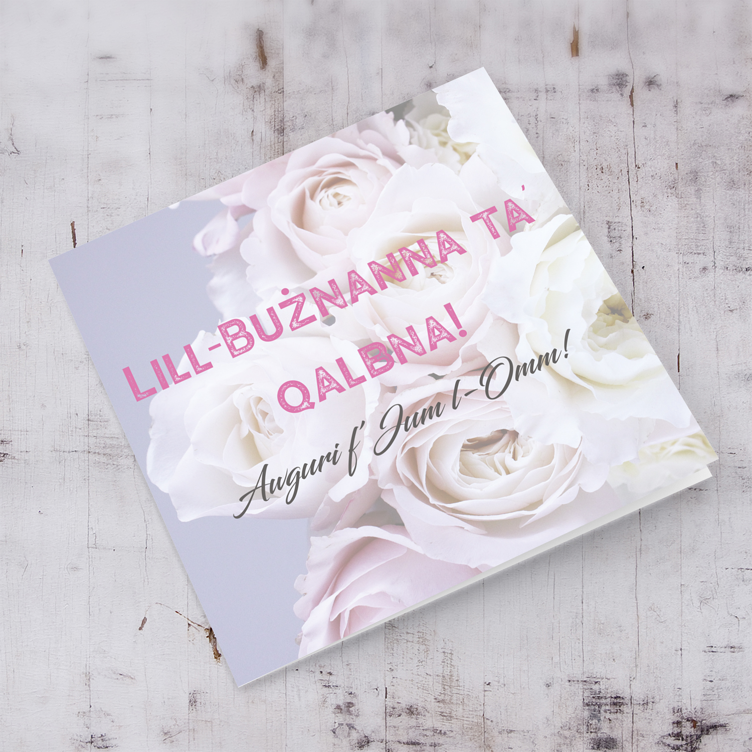 Purple roses themed Mother's Day Card for Great Grandma (Plural) in Maltese