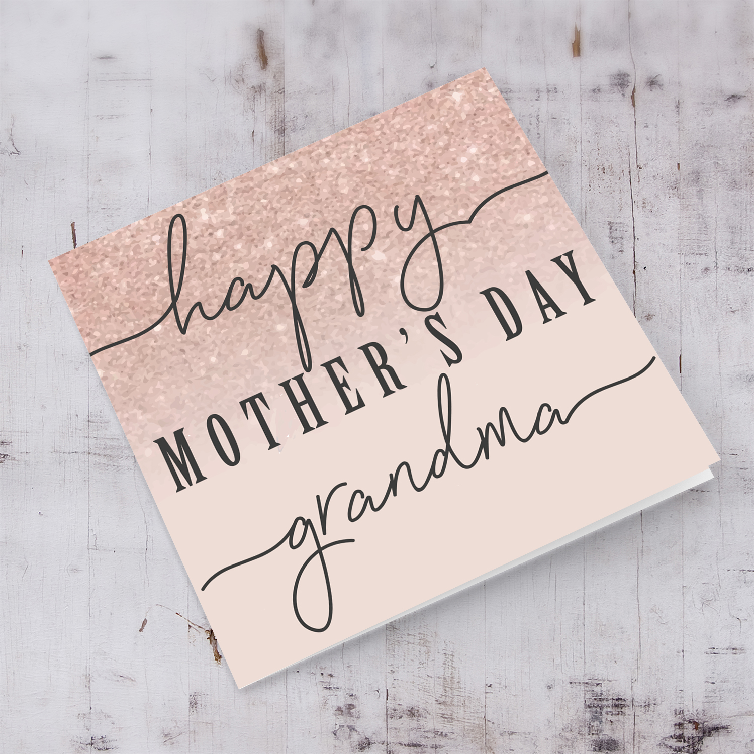 Dusty rose with sparkly background mother's day card for Grandma in English