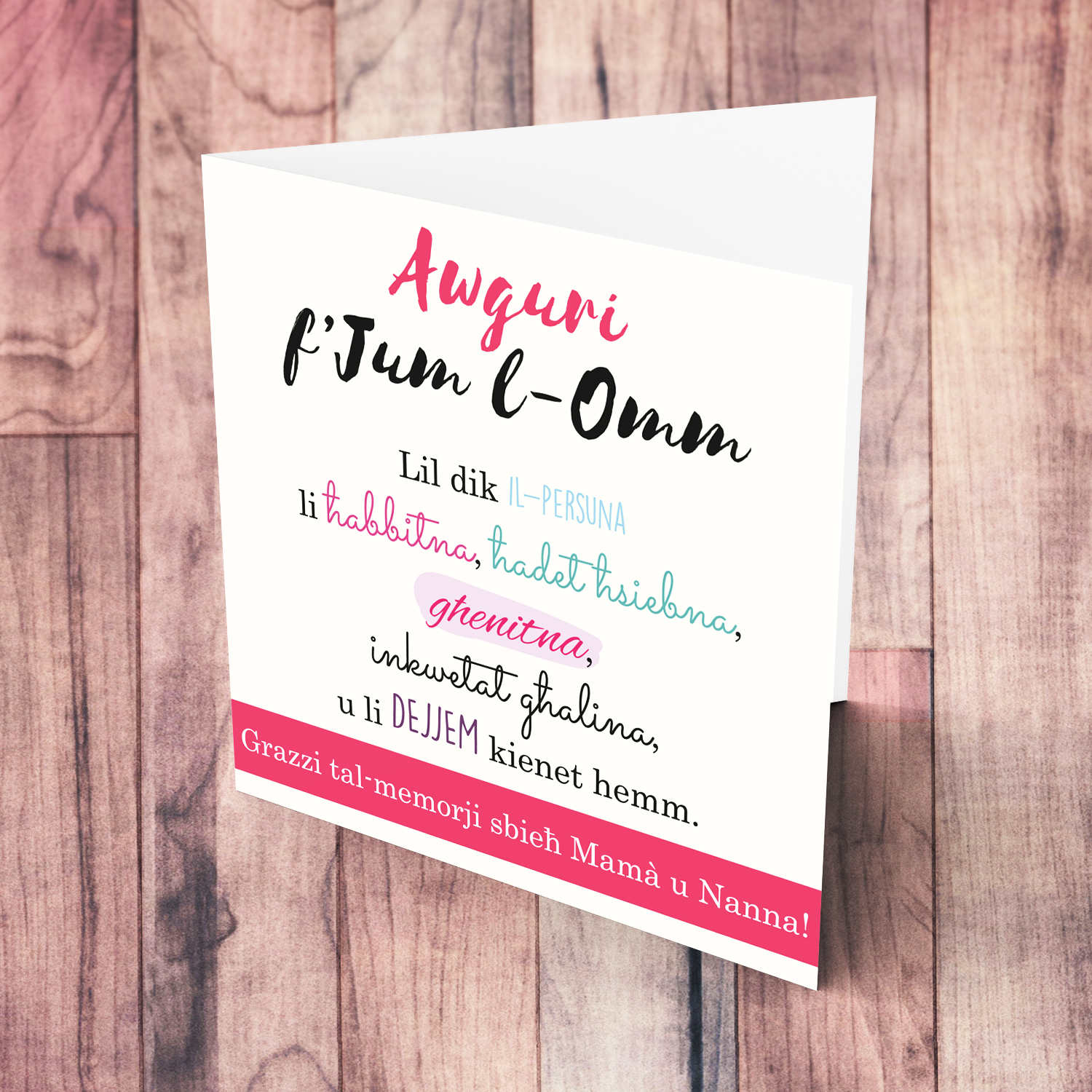 Mother's Day with a special message to Mother and Grandma in Maltese (from Plural)