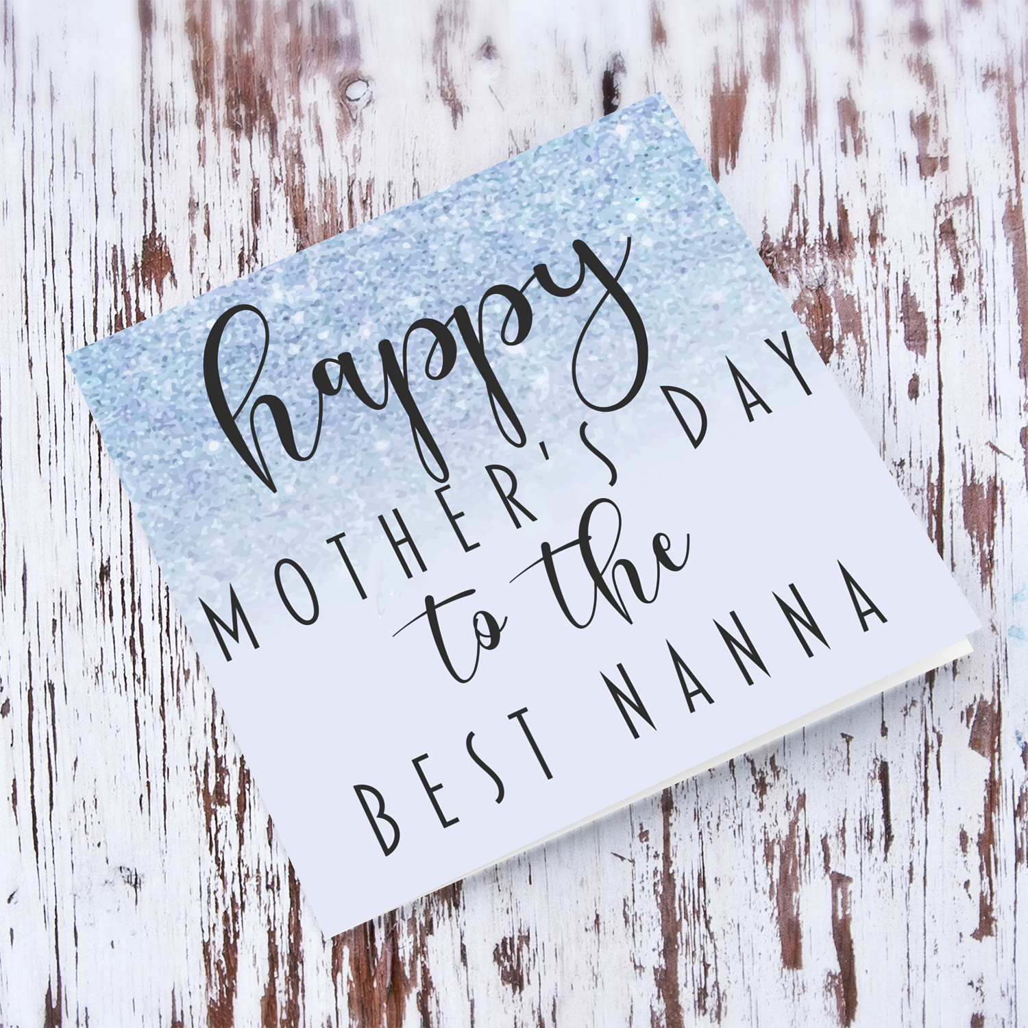 Light blue background mother's day card for the best nanna in English