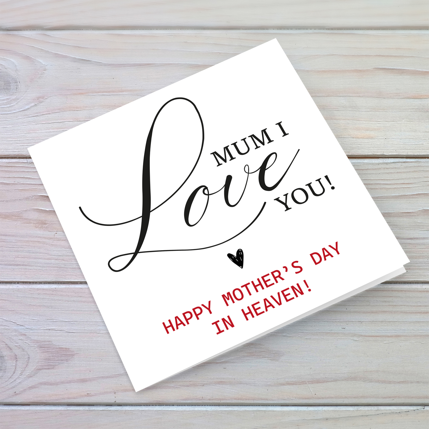 Minimalist mother's day card in Heaven for Mother in English