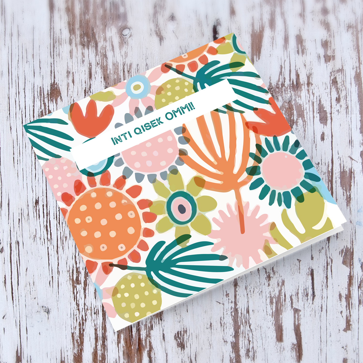 Colourful Flowery background Mother's Day card in Maltese