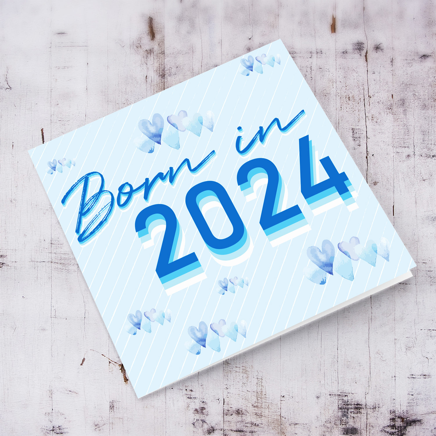 3 colour themed new born card for boys in English