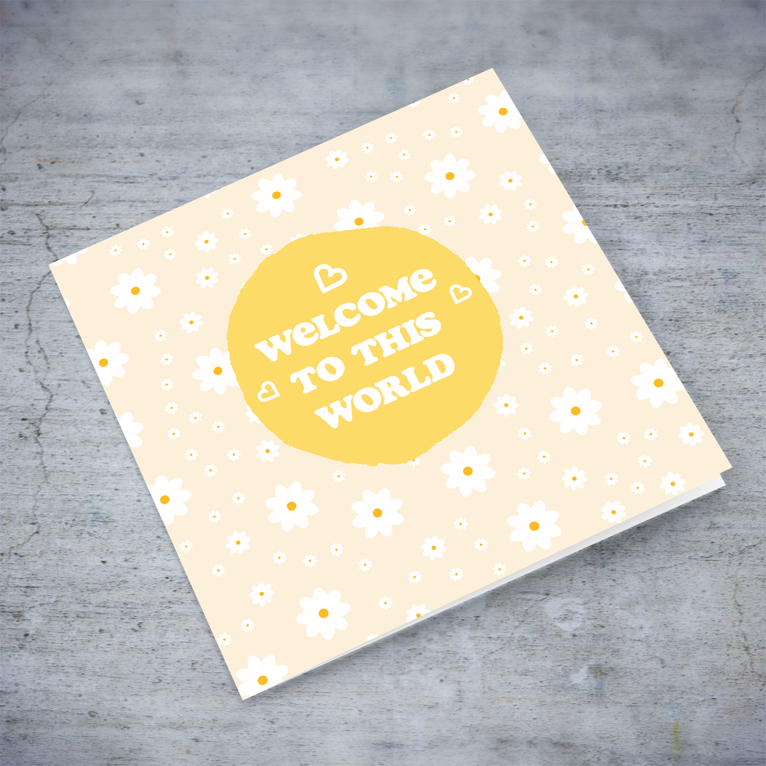 Flower themed new born baby card for girls in English