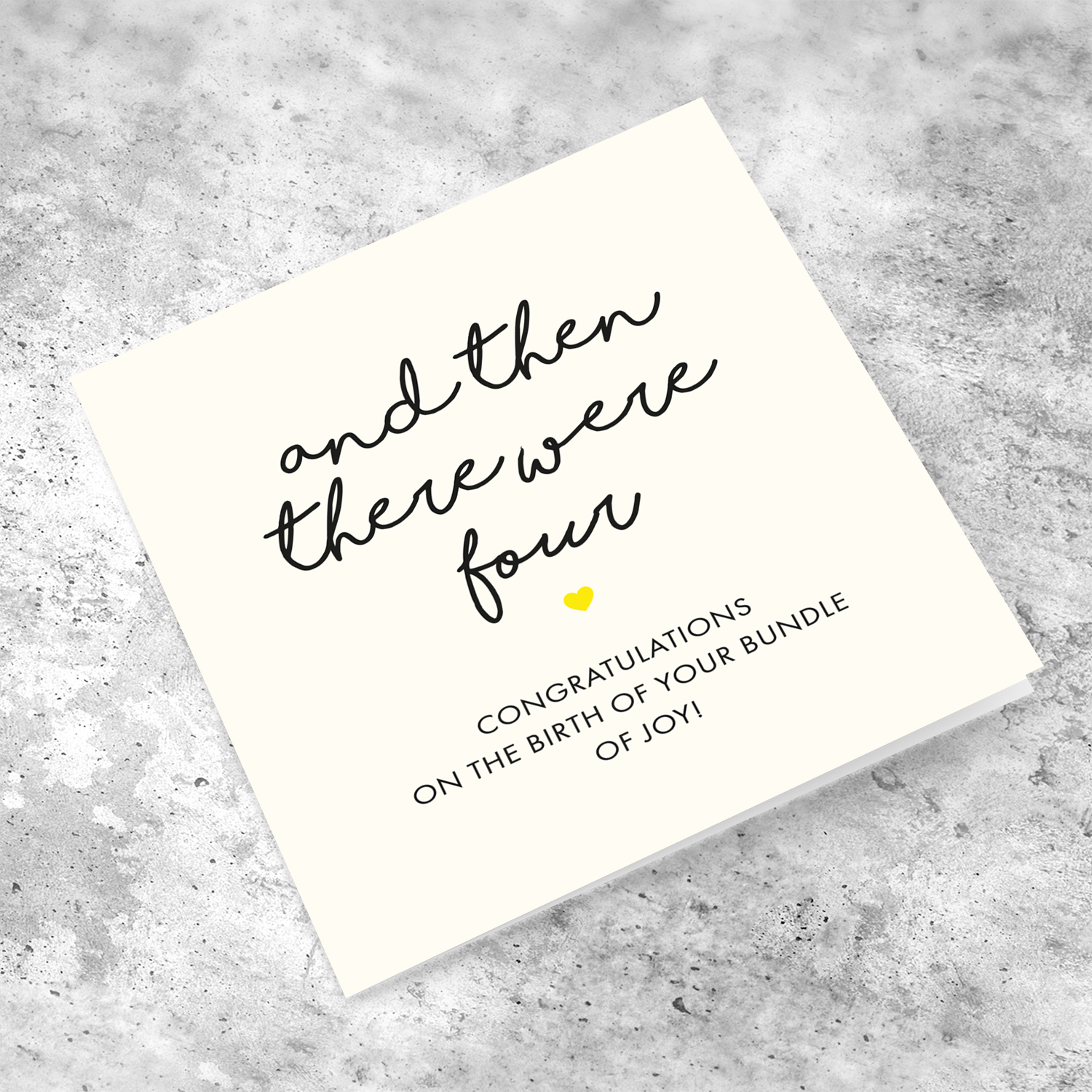And then there were four - new born card in English