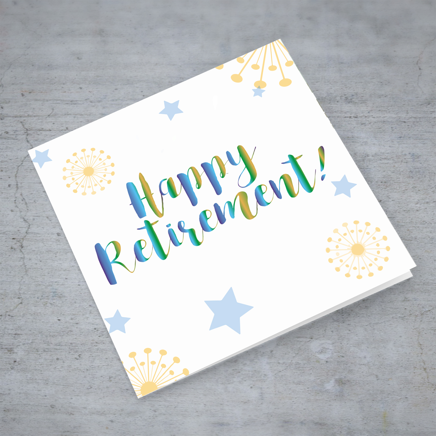 Colourful text Happy Retirement card with fireworks in English