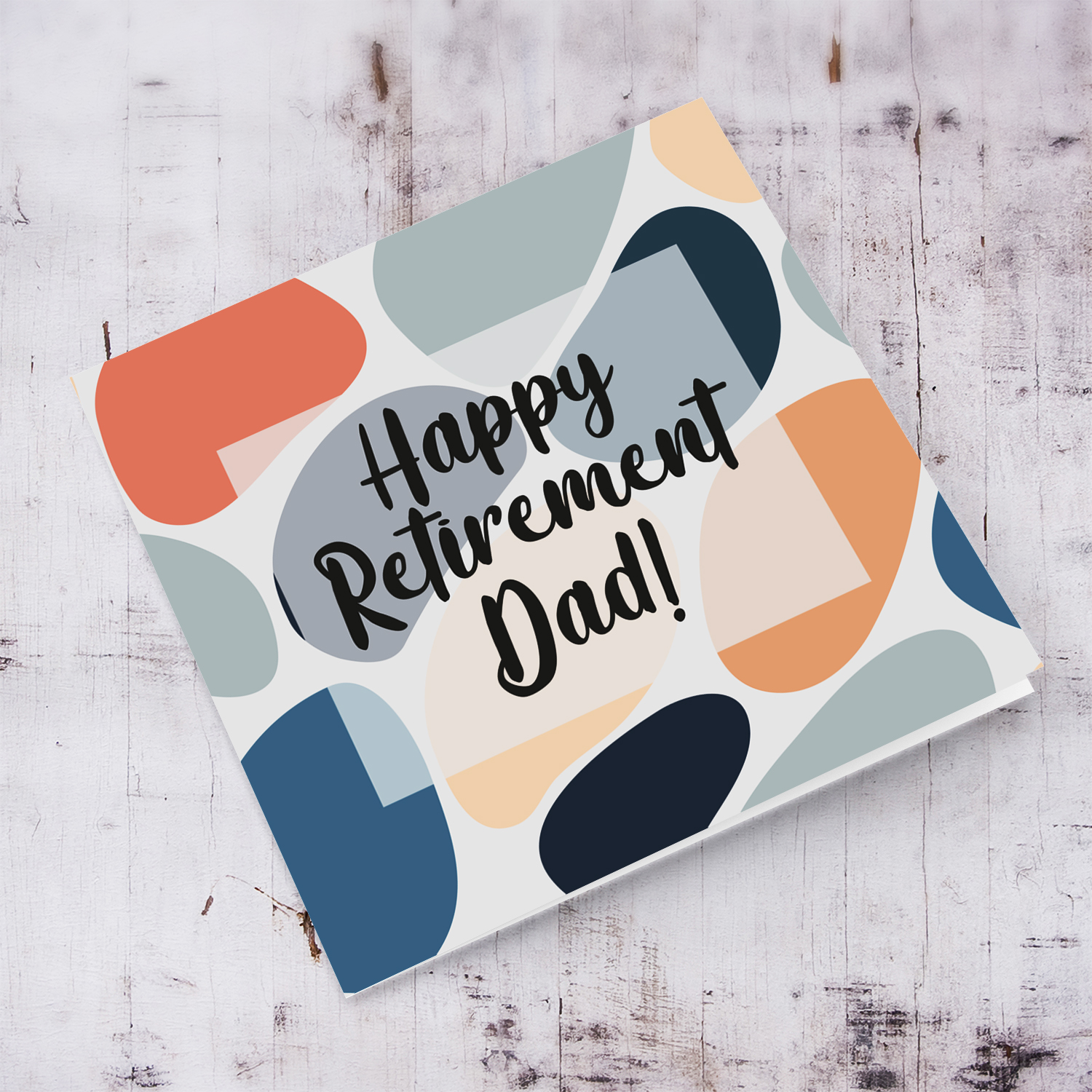 Happy Retirement card for DAD with different coloured pebbled background