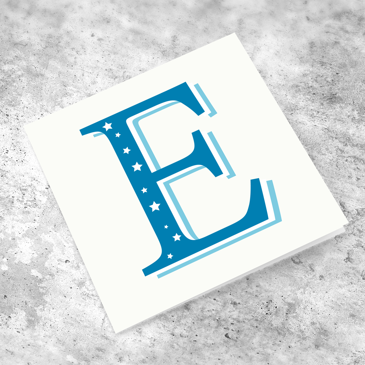 The Initial Collection Blue Tones - Letter E