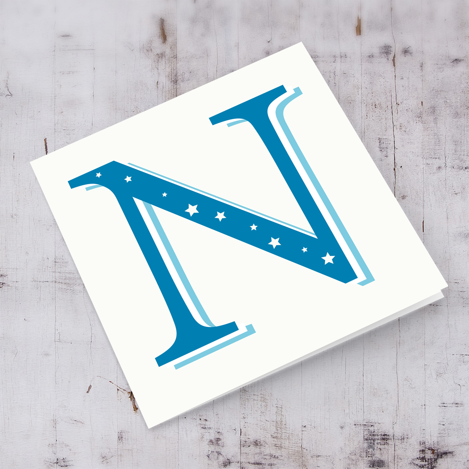 The Initial Collection Blue Tones - Letter N